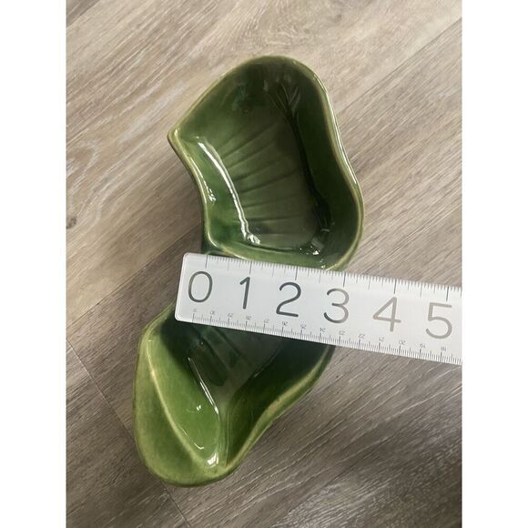 McCoy Lazy Susan Replacement Dish Green Partitioned Bowl USA Art Pottery Vtg - Picture 6 of 9